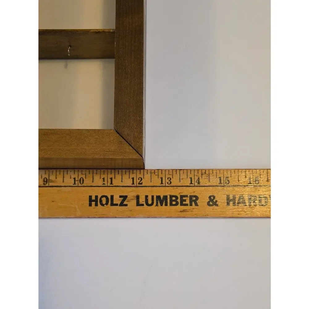 Vintage Wooden Wall Display Shelf Knick Knack Shadow Box French Herb Drying Rack